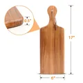 17x6 inch acacia wood cutting board variant with 0.5 inch thickness and leather hanging strap - Acacia Wood Style / Style E Slim 43x15x1.5CM