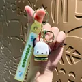 Cute Sanrio Pochacco hamburger keychain with soft yellow silicone wrist strap - Sanrio Snack Family-Pochacco
