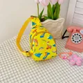 Yellow kids crossbody bag with cute cartoon dinosaur print for boys and girls - Yellow Dinosaur