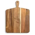 Solid acacia wood serving board with natural grain and handle for cheese or pizza - Acacia Wood Style / Style I Plain 43x33x1.5CM