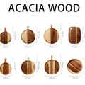 Various sizes and shapes of natural acacia wood serving trays and kitchen cutting boards - Acacia Wood Style / Multi-Spec Style 1