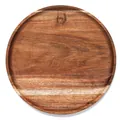 Round acacia wood serving tray with natural grain texture - Acacia Wood Style / Round 13CM