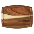 Natural acacia wood cutting board with juice groove, rectangular serving tray for steak - Acacia Wood Style / Juice Groove Cutting Board 30x25x1.5CM