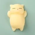 Cute yellow cat-shaped mochi squishy toy for stress relief and sensory decompression - Small Yellow Cat