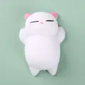 Süßes weißes Mochi-Katzen-Squishy-Spielzeug, weiches Stressabbau-Spielzeug für Kinder. - Weiße Katze mit rosa Ohren