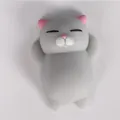 Entzückendes graues Katzen-Mochi-Squishy-Spielzeug für ultimativen Stressabbau! - Graue Katze mit Rosa Ohren