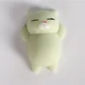 Weiches blassgrünes Katzen-Mochi-Squishy-Spielzeug zum Stressabbau und zur Beruhigung - Grüne Katze
