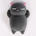 Niedliches schwarzes Katze-Mochi-Squishy-Spielzeug zum Stressabbau und sensorischen Spielen - Schwarze Katze mit Rosa Ohren