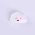 Adorable white cloud shaped mochi squishy toy with a cute smiling face for stress relief - Cloud