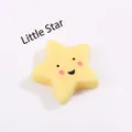 Cute yellow star-shaped squishy toy with a smiling face for stress relief - Star