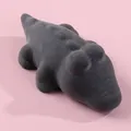 Black crocodile squishy stress relief toy with soft flocked texture for sensory play - Black Crocodile