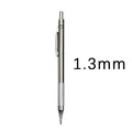 Hochwertiger professioneller 1,3-mm-Metall-Druckbleistift mit silbernem rutschfestem Griff - 1.3mm Bleistift / 2B