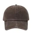 Cappellino da baseball marrone scuro lavato vintage in cotone invecchiato e corona morbida - Taglia unica / caffè