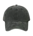Klassische, dunkelgrau gewaschene Baumwoll-Baseballkappe mit verstellbarem Riemen und Vintage-Finish - Einheitsgröße / Dunkelgrün