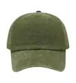 Vintage gewaschene olivgrüne Baseballkappe mit weichem Oberteil und coolem Used-Look - Einheitsgröße / Armeegrün