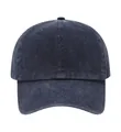 Unisex verwaschene Baseballkappe in Dunkelblau aus Baumwolle mit weichem Krone-Design - Einheitsgröße / Marineblau