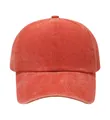 Vintage Baseballkappe aus gewaschener Baumwolle in Terrakotta-Orange, Distressed-Look - Einheitsgröße / Orange