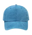 Hellblaue gewaschene Baumwoll-Baseballkappe mit weichem Oberteil im Vintage-Stil - Einheitsgröße / Seeblau