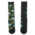 Detailed view of black crew socks with Krusty the Clown and Krusty Burger pattern - US 1 / One Size