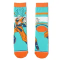 Detailed view of mid-tube socks featuring Super Saiyan Blue Goku character print - US 2 / One Size