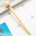 Elegante bolígrafo metálico crema con una gran perla sobre fondo de cuadrícula. - Punta de bala 1,0 mm / Naranja