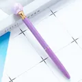Elegant purple metal ballpoint pen with a large pearl top for creative stationery gift - Bullet Tip 1.0mm / Violet