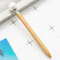 Elegant metal ballpoint pen with a large pearl top decoration in a golden finish - Bullet Tip 1.0mm / Champagne Gold