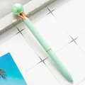 Elegant mint green metal ballpoint pen featuring a large pearl top and rose gold accents - Bullet Tip 1.0mm / Candy Green