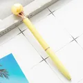 Elegant yellow metal ballpoint pen with a glossy pearl top and stylish rose gold accents - Bullet Tip 1.0mm / Candy Yellow
