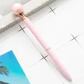 Elegant pink metal ballpoint pen featuring a large decorative pearl bead on top - Bullet Tip 1.0mm / Candy Pink