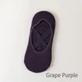 Rutschfeste Pilates-Yogasocken mit elastischen Kreuzgurten in elegantem Traubenlila - Einfarbig Traubenviolett