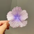 Elegant purple gradient flower claw clip with a resin finish for summer hair styling - 8cm Large Size / Glamorous Purple