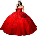 Elegante vestido de fiesta rojo con escote corazón y voluminosa falda de tul para baile. - XS / Rojo