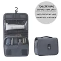 Grey Oxford cloth hanging travel toiletry bag with waterproof storage compartments - Gray (makeup Bag)
