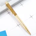Elegant gold metal ballpoint pen featuring a shimmering glitter oil sand barrel - 1.0mm Bullet Tip / Electroplated Gold