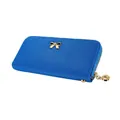 Exklusives Damen Portemonnaie aus blauem Saffiano-Kunstleder mit goldener Schleife - Blau
