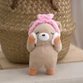 Portachiavi a forma di orsetto di peluche con fascia rosa, ciondolo per zaini. - 13cm / Orso marrone con fascia