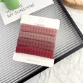 Durable set of 4 high-elastic seamless red and pink ribbed soft towel hair ties - Grey Purple