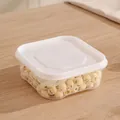 Recipiente cuadrado de plástico transparente de 350 ml para alimentos con tapa blanca - 350ml / Solapa Blanca