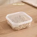 Contenedor de comida hermético cuadrado de plástico transparente de 350 ml para granos - 350ml / Tapa transparente