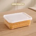 Recipiente hermético de plástico cuadrado de 1200 ml para cereales y aperitivos, claro - 1200ml / Solapa Blanca
