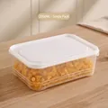 Contenedor de almacenamiento de alimentos de plástico hermético rectangular de 2000 ml - 2000ml / Solapa Blanca