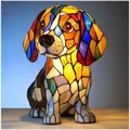 Καλλιτεχνικό άγαλμα σκύλου Beagle LED φως νυκτός με πολύχρωμο σχέδιο ρητίνης διακοσ - Βύσμα USB / Στυλ Μπιγκλ