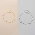 Elegantes pulseras de cadena de trébol de cuatro hojas en oro y plata con cristales - Pulsera de Trébol de Cinco Hojas (SL-71) / Dorado