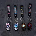 Set of four cute astronaut bear keychains with stylish Explore Future wrist straps - Mixed Space Rabbit (XM)