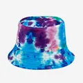 Stylish vibrant tie-dye bucket hat with blue and purple patterns for outdoor sun protection - M (56-58cm) / Blue Purple Green Cyan Tie-dye (1)