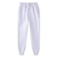 Comfortabele witte fleece joggingbroek met elastische trekkoord taille en geribbelde manchetten - S / Wit