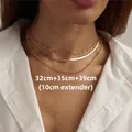 Gold layered necklace set featuring flat snake chain and figaro chain with 10cm extension - Water Wave Chain, Flat Snake Chain and Figaro Chain Stacked (11 Gold) / 32cm+35cm+39cm+10cm / Gold