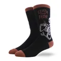 Herren Retro-Modeschwarze Crew Socken mit Skelett Death Before Decaf Muster Design - 2
