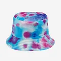 Stylish tie-dye bucket hat featuring vibrant pink and blue spots for outdoor sun protection - M (56-58cm) / Pink Purple Blue Spotted Tie-dye (10)
